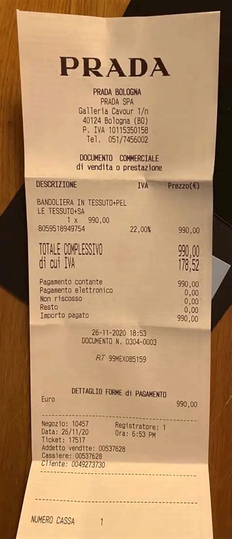 prada receipt generator